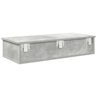 Produktbild för Vägghylla med lådor betonggrå 80x31x17 cm konstruerat trä