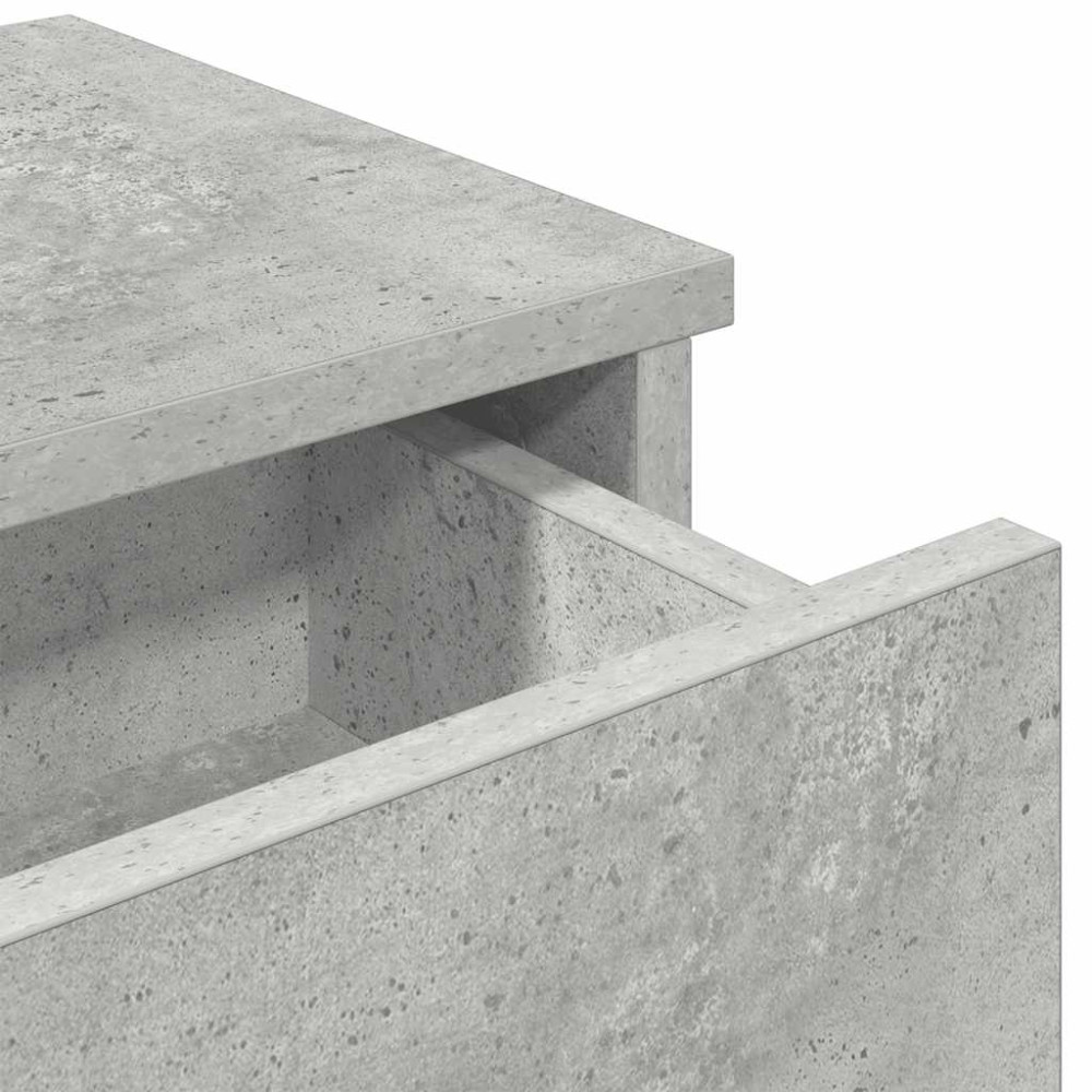 Produktbild för Vägghylla med lådor betonggrå 80x31x17 cm konstruerat trä