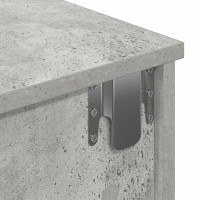 Produktbild för Vägghylla med lådor betonggrå 80x31x17 cm konstruerat trä