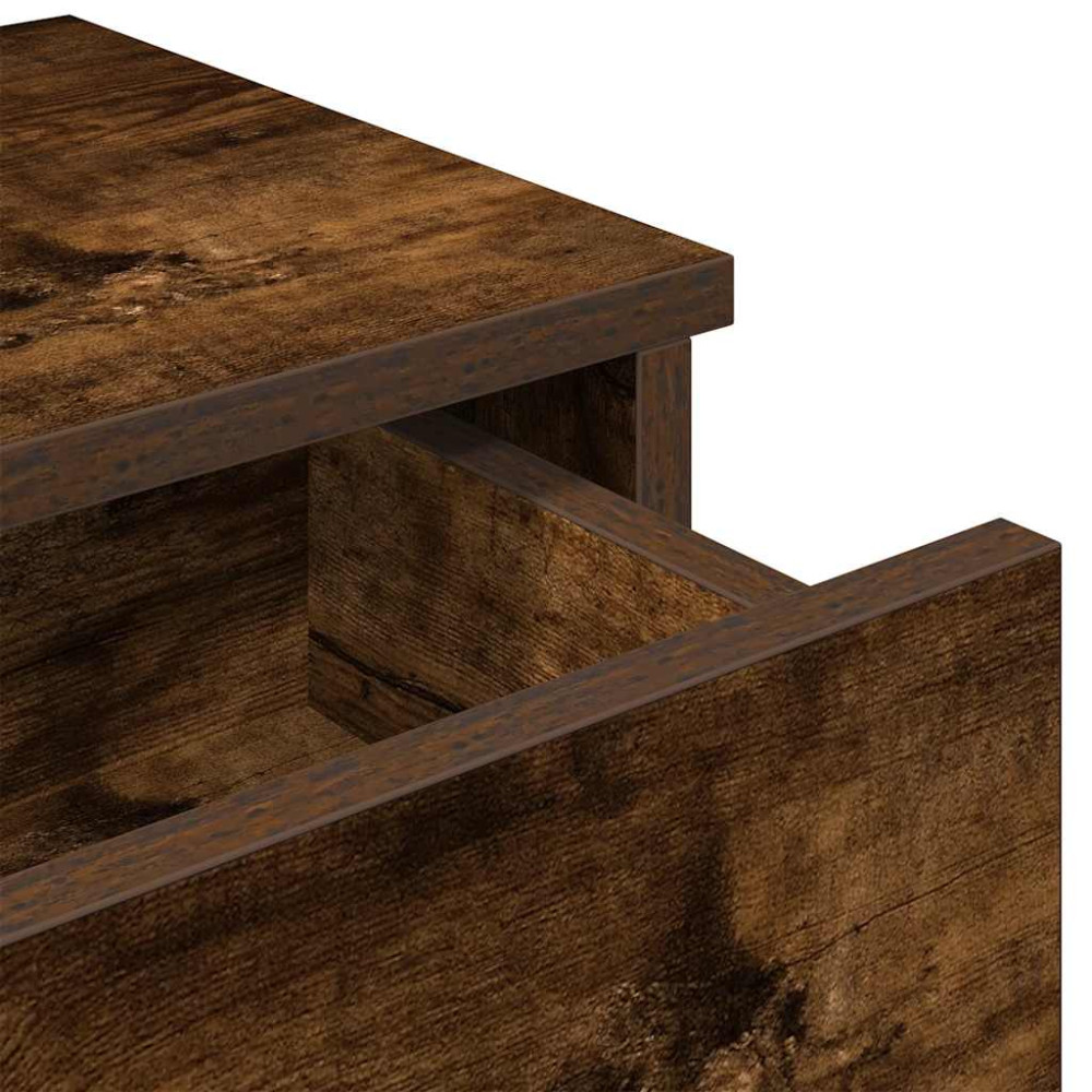 Produktbild för Vägghylla med lådor rökfärgad ek 80x31x17 cm konstruerat trä