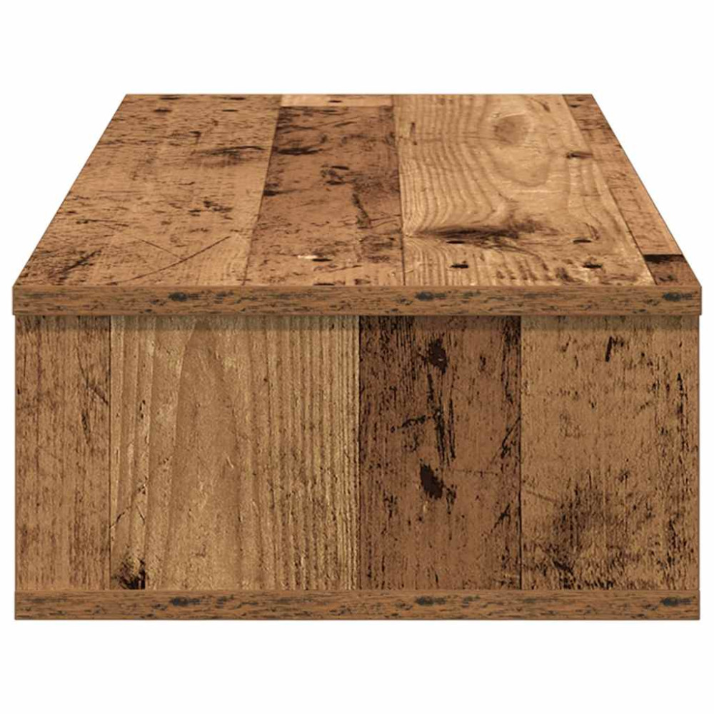 Produktbild för Vägghylla med lådor åldrat trä 80x31x17 cm konstruerat trä