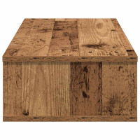 Produktbild för Vägghylla med lådor åldrat trä 80x31x17 cm konstruerat trä