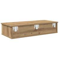 Produktbild för Vägghylla med lådor ek 80x31x17 cm konstruerat trä