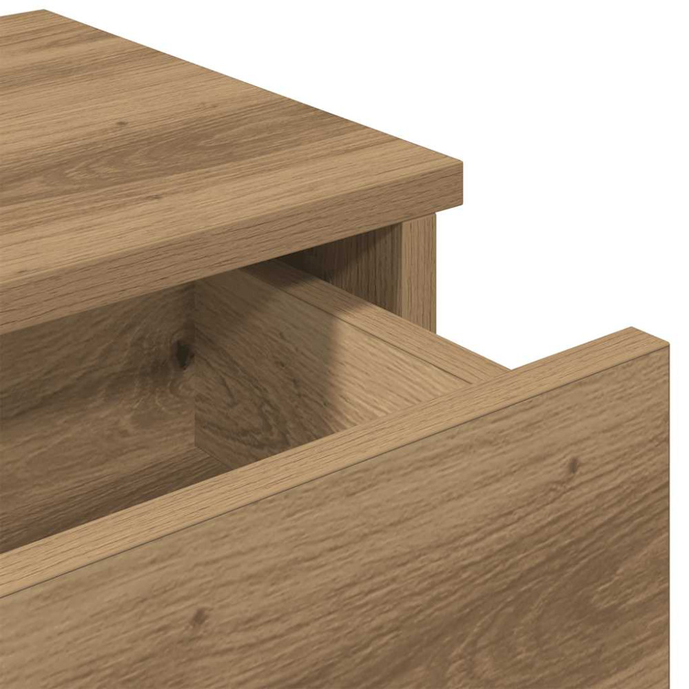 Produktbild för Vägghylla med lådor ek 80x31x17 cm konstruerat trä