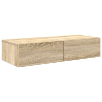 Produktbild för Vägghylla med lådor sonoma-ek 80x33x17 cm konstruerat trä