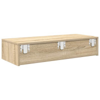 Produktbild för Vägghylla med lådor sonoma-ek 80x33x17 cm konstruerat trä