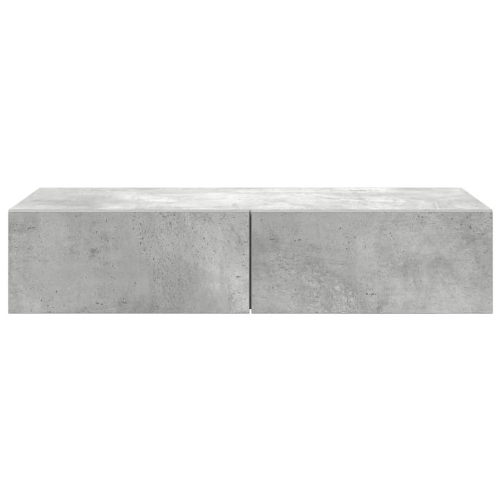 Produktbild för Vägghylla med lådor betonggrå 80x33x17 cm konstruerat trä