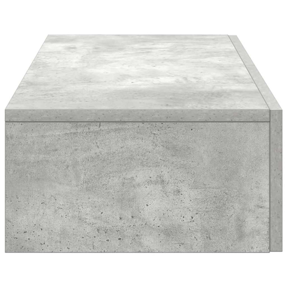 Produktbild för Vägghylla med lådor betonggrå 80x33x17 cm konstruerat trä