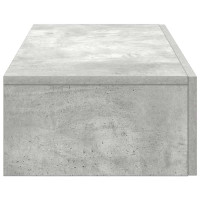 Produktbild för Vägghylla med lådor betonggrå 80x33x17 cm konstruerat trä