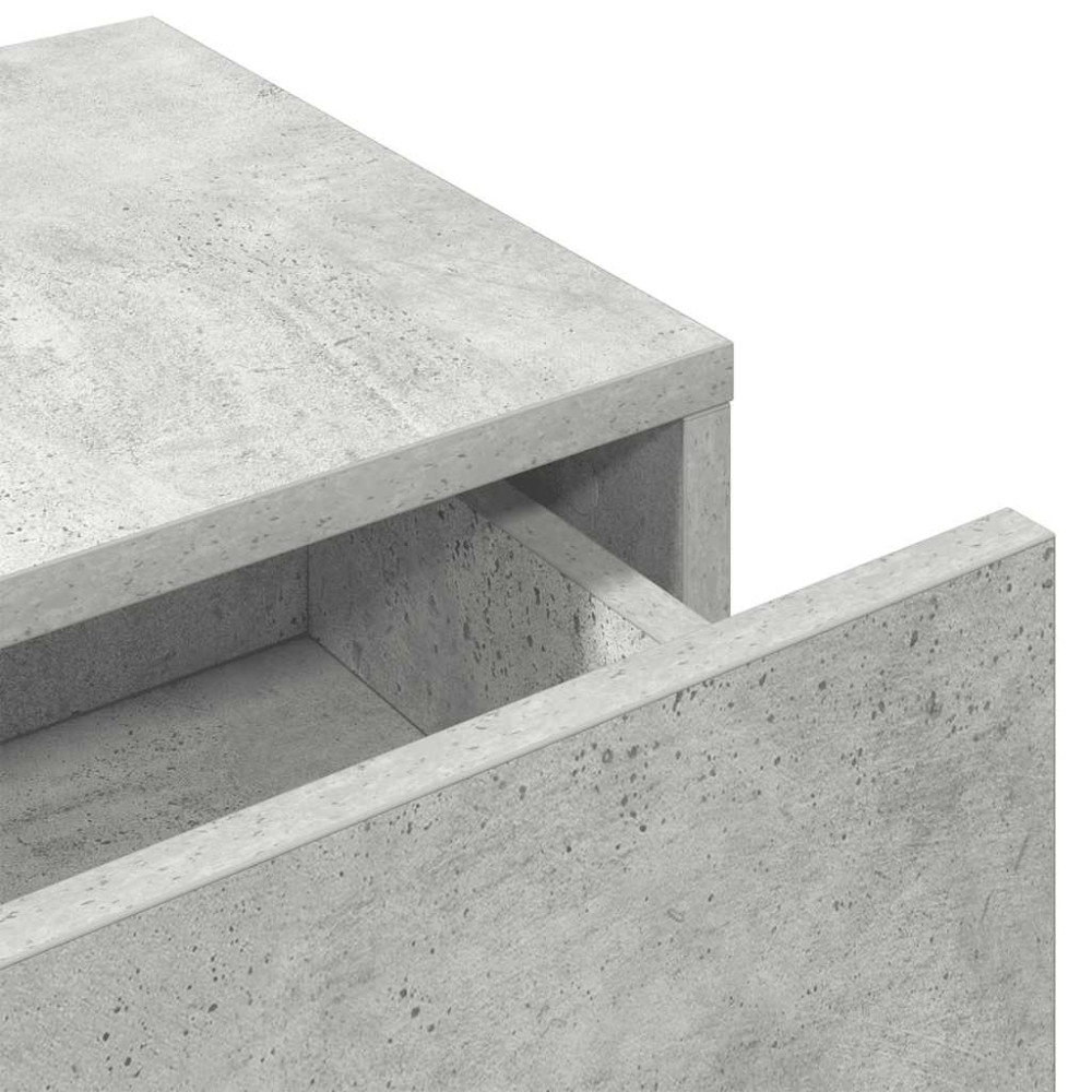 Produktbild för Vägghylla med lådor betonggrå 80x33x17 cm konstruerat trä