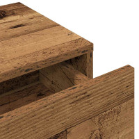 Produktbild för Vägghylla med lådor åldrat trä 80x33x17 cm konstruerat trä