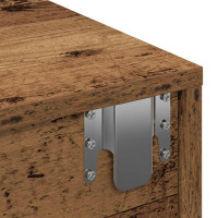 Produktbild för Vägghylla med lådor åldrat trä 80x33x17 cm konstruerat trä