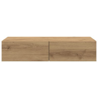 Produktbild för Vägghylla med lådor ek 80x33x17 cm konstruerat trä