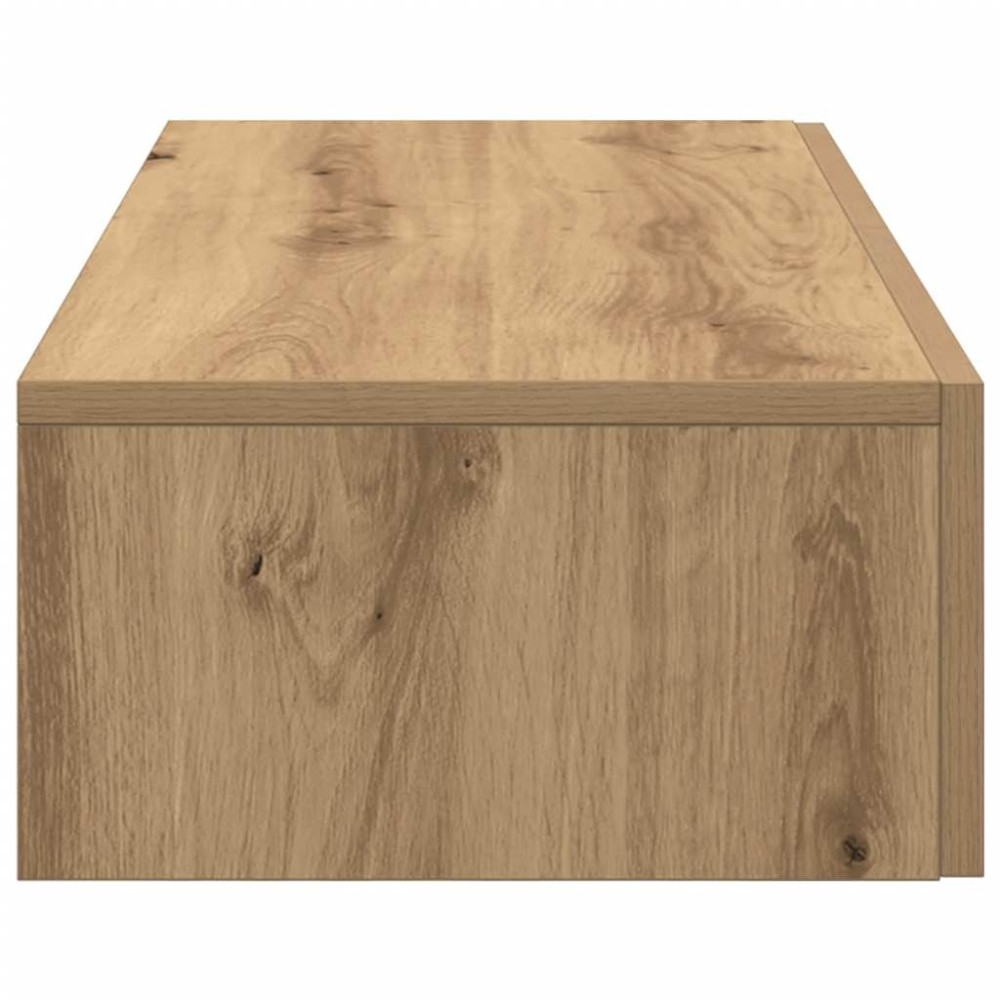 Produktbild för Vägghylla med lådor ek 80x33x17 cm konstruerat trä