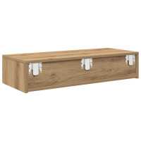 Produktbild för Vägghylla med lådor ek 80x33x17 cm konstruerat trä