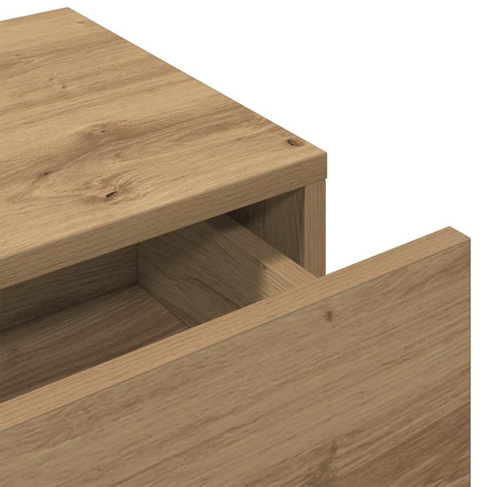 Produktbild för Vägghylla med lådor ek 80x33x17 cm konstruerat trä