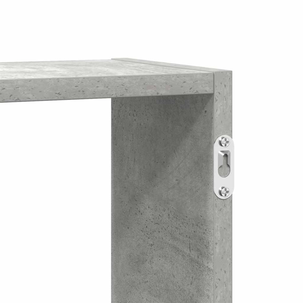 Produktbild för Väggmonterad kubhylla 5 fack betonggrå konstruerat trä