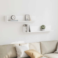 Produktbild för Vägghyllor 2 st vit 100x16,5x16,5 cm konstruerat trä