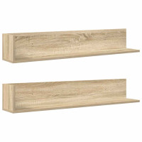 Produktbild för Vägghyllor 2 st sonoma-ek 100x16,5x16,5 cm konstruerat trä