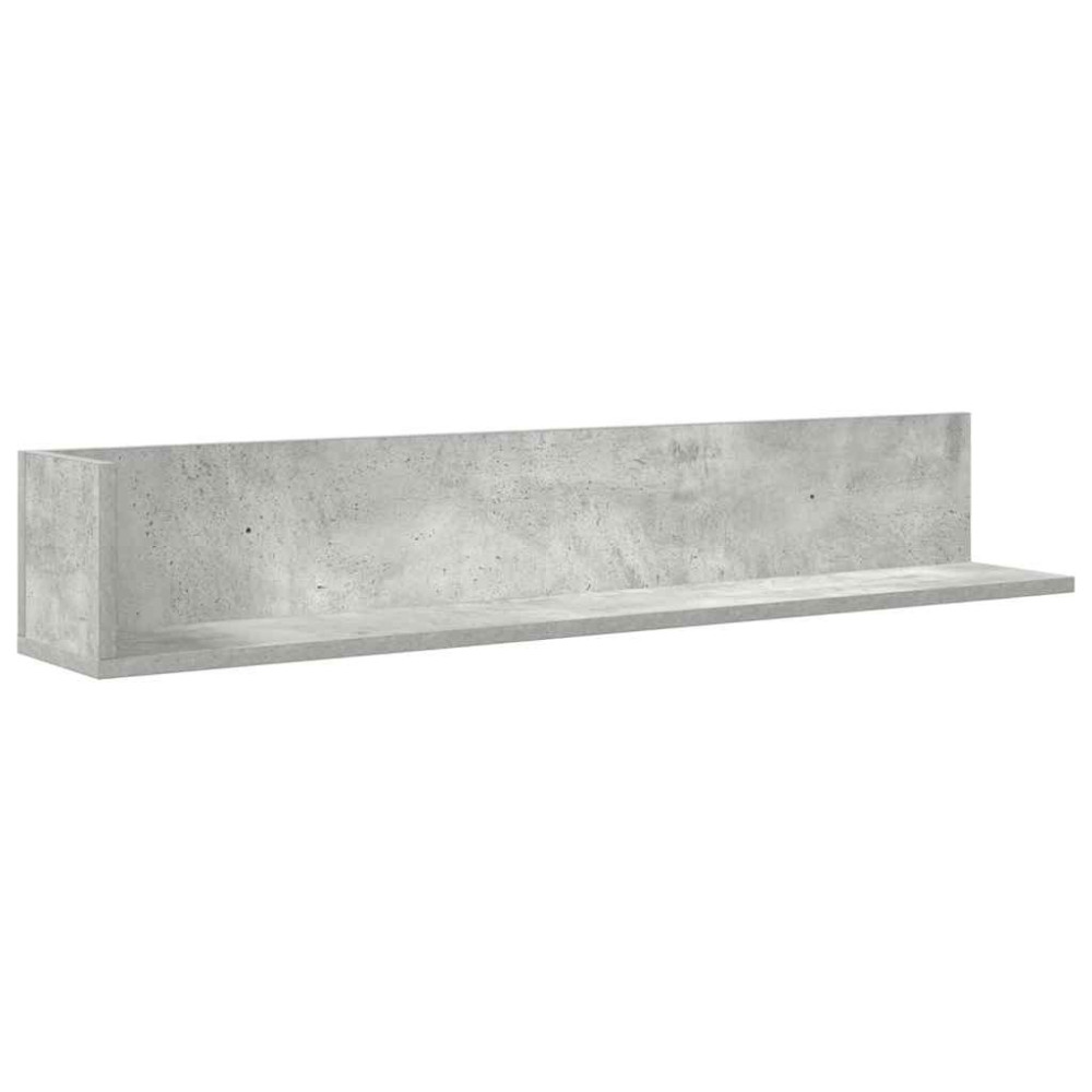 Produktbild för Vägghyllor 2 st betonggrå 100x16,5x16,5 cm konstruerat trä