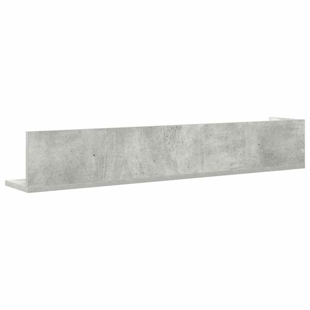 Produktbild för Vägghyllor 2 st betonggrå 100x16,5x16,5 cm konstruerat trä