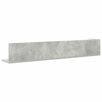Produktbild för Vägghyllor 2 st betonggrå 100x16,5x16,5 cm konstruerat trä