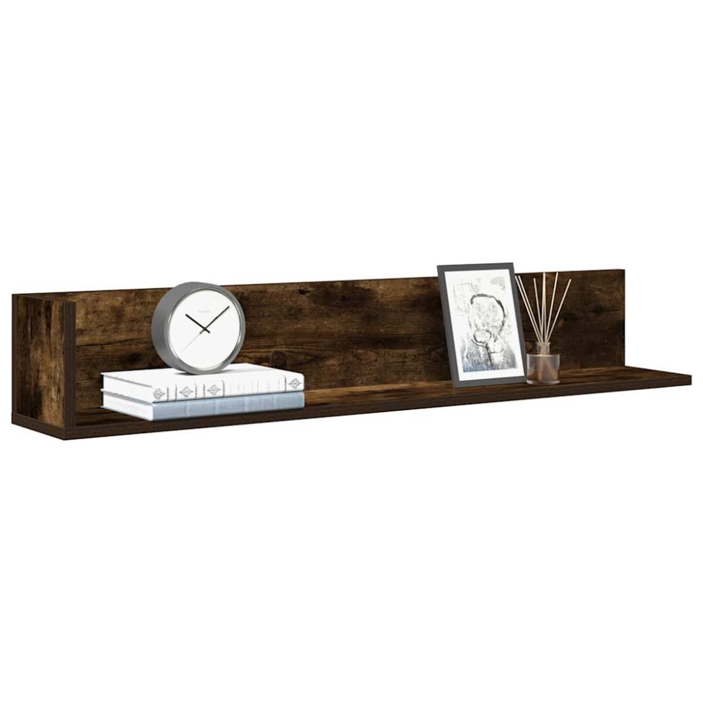 Produktbild för Vägghyllor 2 st rökfärgad ek 100x16,5x16,5 cm konstruerat trä