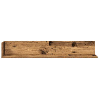 Produktbild för Vägghyllor 2 st åldrat trä 100x16,5x16,5 cm konstruerat trä