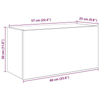 Produktbild för Väggskåp för badrum vit 60x25x30 cm konstruerat trä