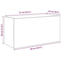 Produktbild för Väggskåp för badrum svart 60x25x30 cm konstruerat trä