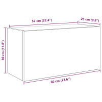 Produktbild för Väggskåp för badrum grå sonoma 60x25x30 cm konstruerat trä