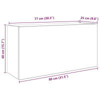 Produktbild för Väggskåp för badrum svart 80x25x40 cm konstruerat trä