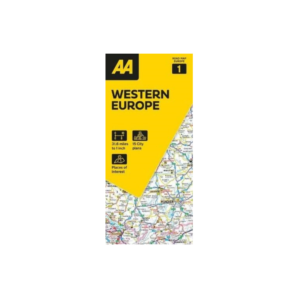Produktbild för AA Road Map Western Europe