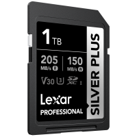 Produktbild för Lexar SDXC Professional SILVER Plus 1066x UHS-I/U3/A2/4K R205/W150 (V30) 1TB