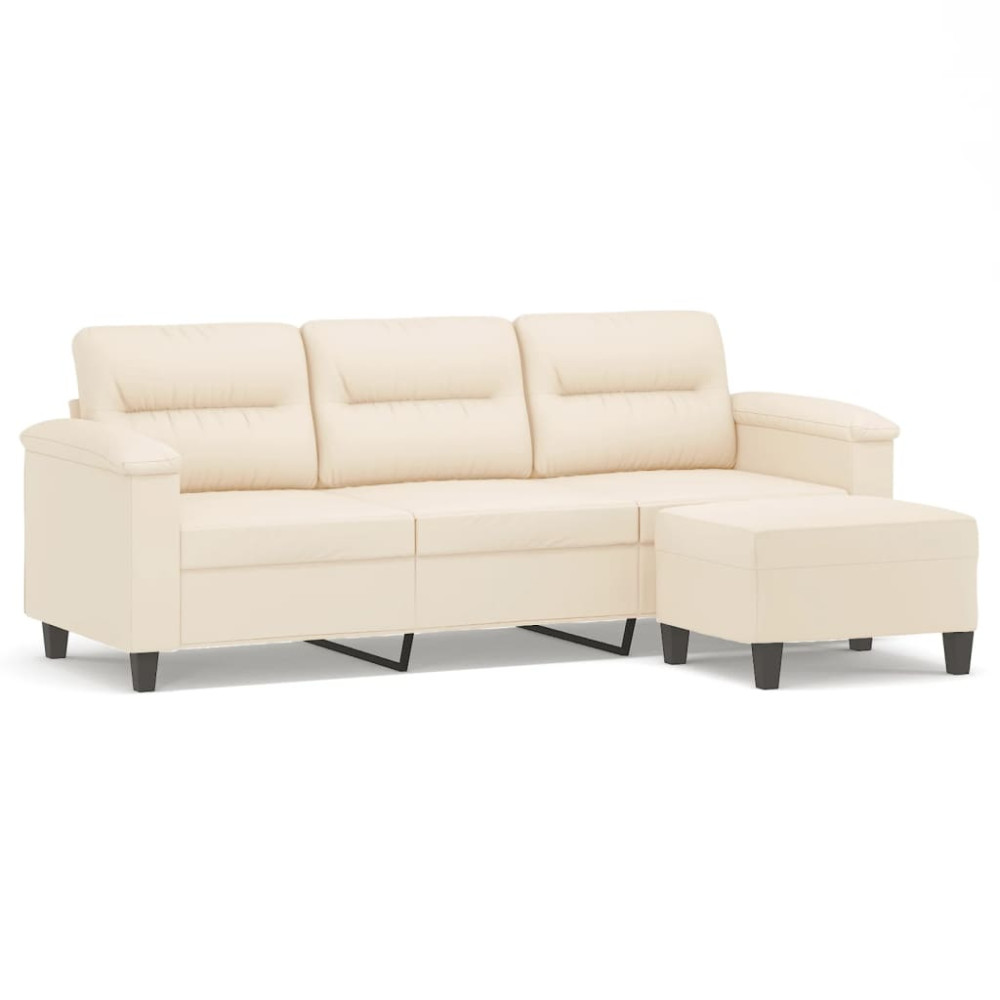 Produktbild för 3-sitssoffa beige 180 cm mikrofibertyg