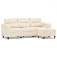 Produktbild för 3-sitssoffa beige 180 cm mikrofibertyg