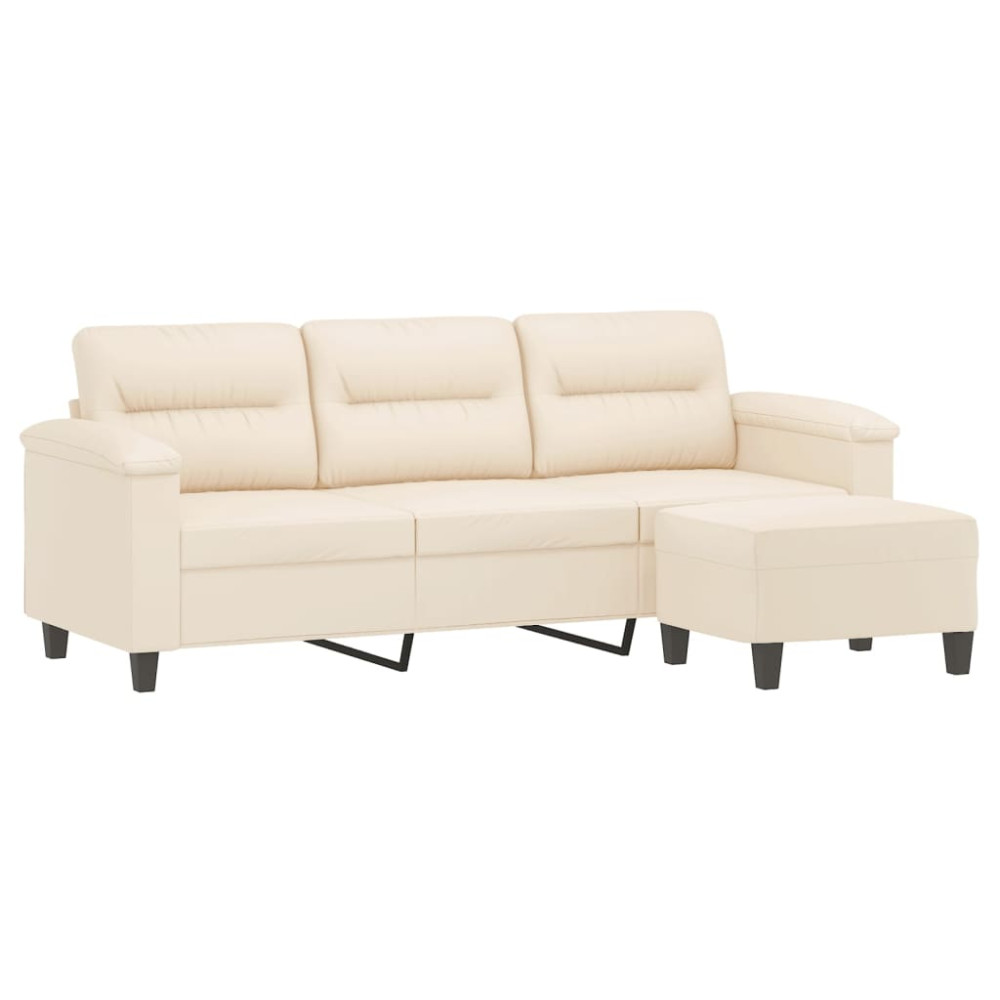 Produktbild för 3-sitssoffa beige 180 cm mikrofibertyg