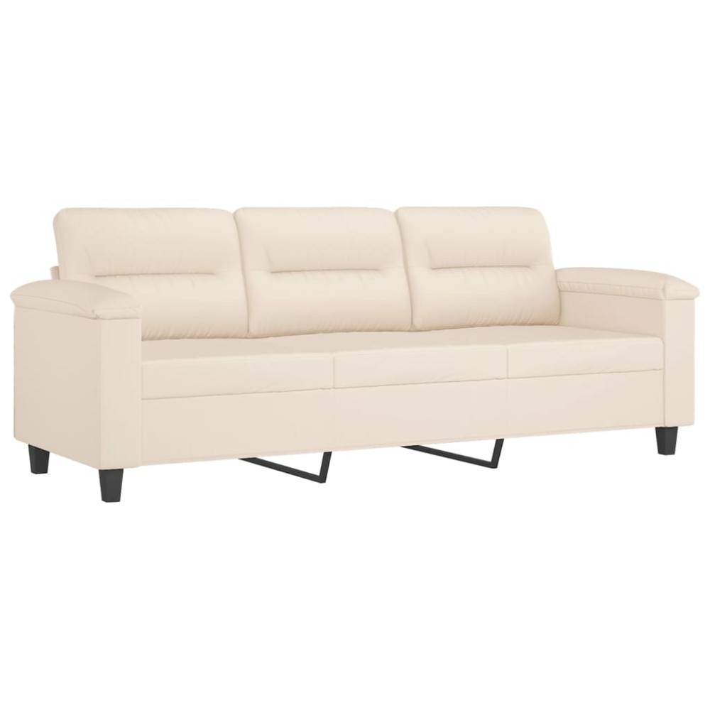Produktbild för 3-sitssoffa beige 180 cm mikrofibertyg