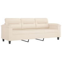 Produktbild för 3-sitssoffa beige 180 cm mikrofibertyg