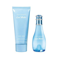 Produktbild för Giftset Davidoff Cool Water Woman Edt 30ml + Body Lotion 75ml