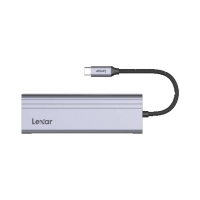 Produktbild för Lexar Hub, 7-in-1 USB-C, USB 3.2 Gen1. Type-C, 3xUSB-A. HDMI, SD, microSD slot. PD 100W