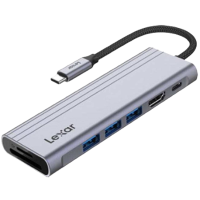 Produktbild för Lexar Hub, 7-in-1 USB-C, USB 3.2 Gen1. Type-C, 3xUSB-A. HDMI, SD, microSD slot. PD 100W