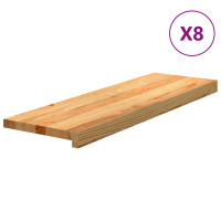 Produktbild för Trappstegsmattor 8 pcs ljusbrun 80x30x2 cm massiv ek