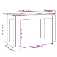 Produktbild för Matbord åldrat trä 120x60x76 cm konstruerat trä