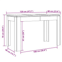 Produktbild för Matbord artisan ek 120x60x76 cm konstruerat trä