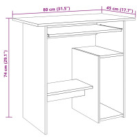 Produktbild för Skrivbord åldrat trä 80x45x74 cm konstruerat trä