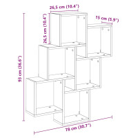 Produktbild för Vägghylla kubformad artisan ek 78x15x93 cm konstruerat trä