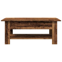 Produktbild för Soffbord åldrat trä 102x55x42 cm konstruerat trä