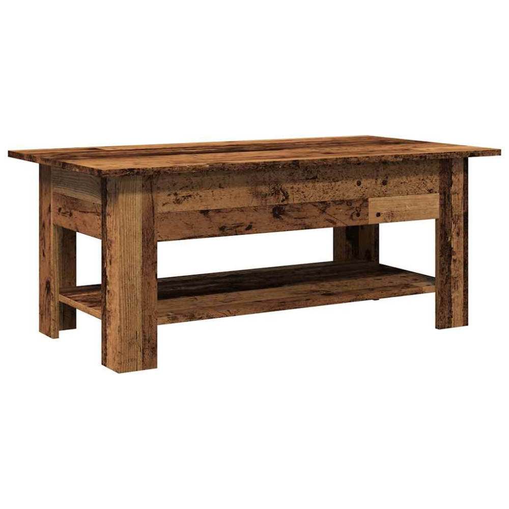Produktbild för Soffbord åldrat trä 102x55x42 cm konstruerat trä