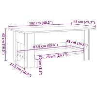 Produktbild för Soffbord åldrat trä 102x55x42 cm konstruerat trä